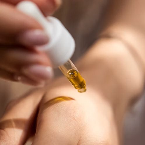 Oil applied to skin Oil applied to skin